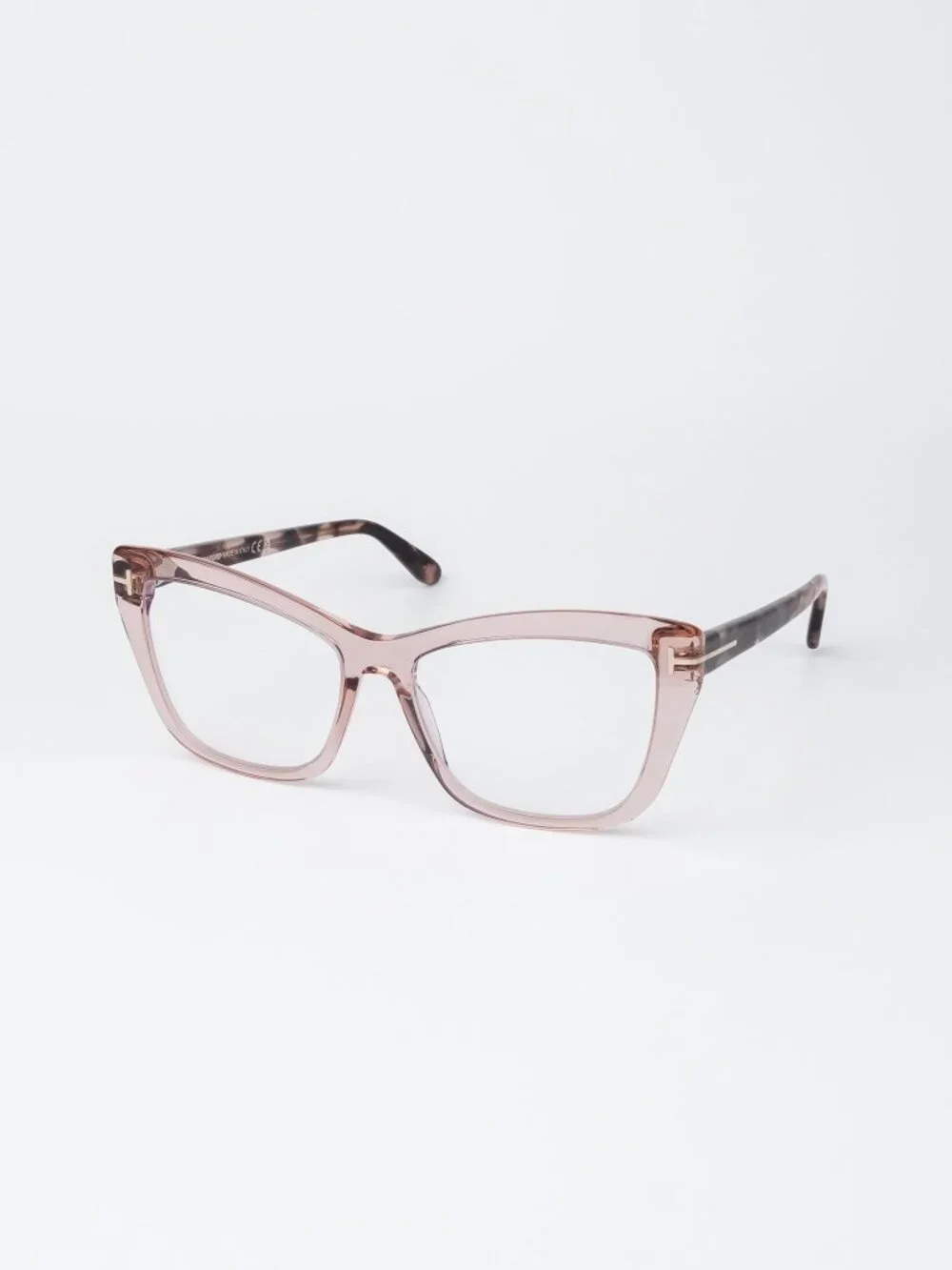 Tom Ford Women Eyeglasses Transparent Pink Cat Eye FT5826-B 072 NEW AUTHENTIC
